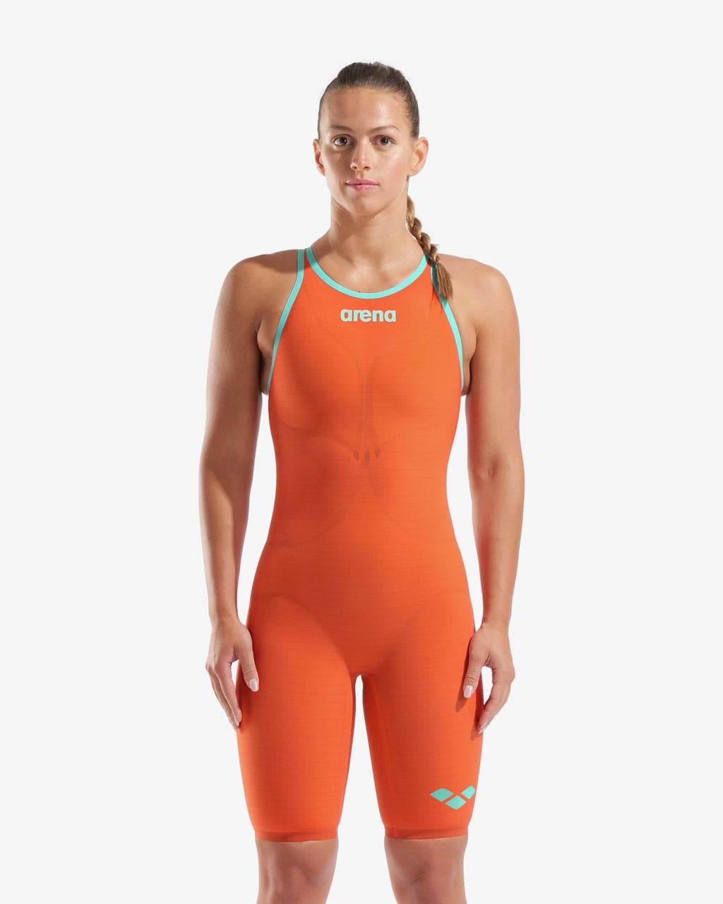 Maillot de bain Arena Powerskin Carbon Air 2 Sunset Coral Open Back orange bleu pastel femme - 36